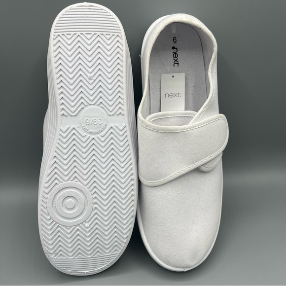 NEXT White Plimsolls Sneakers Canvas with Velcro Closure - UK size 6 - Picture 7 of 11